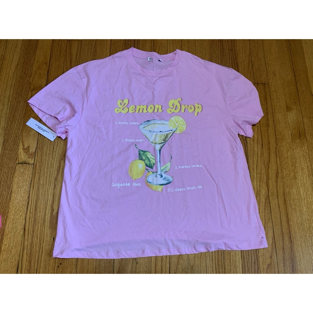 Princess Polly Lemon Drop Oversized Top Pink Pima Cotton Size 6